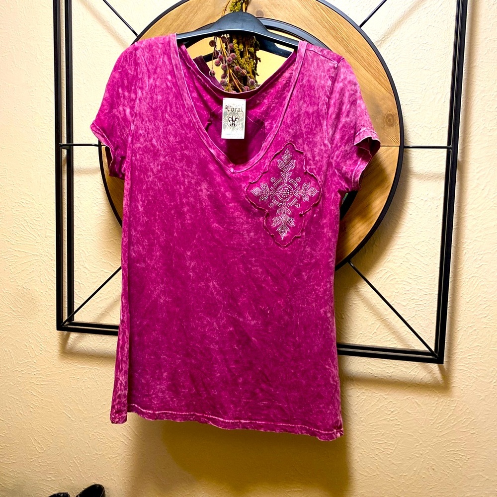 Vocal brand rhinestone embellished tee